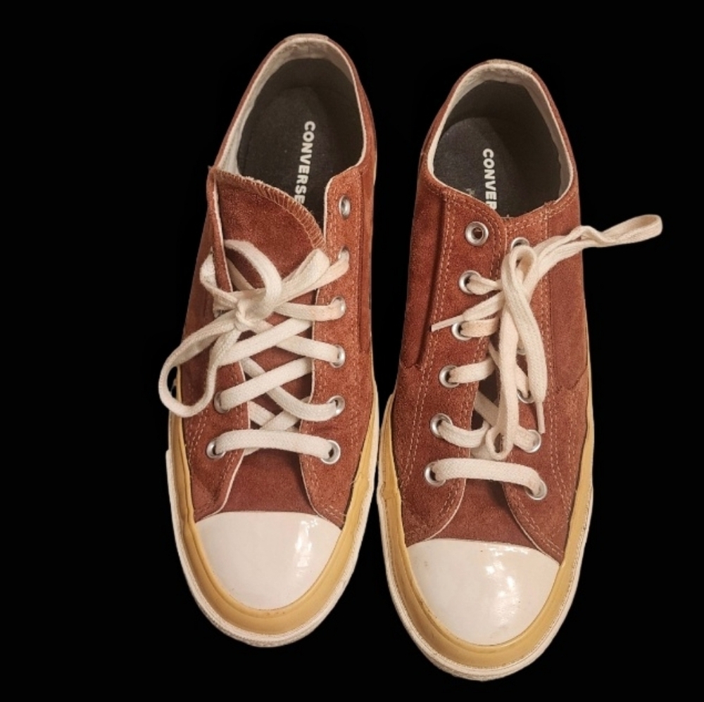 🍁Custom Converse Rust Yellow And White - Picture 2 of 7